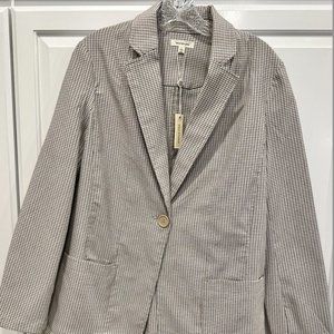 Max Studio NWT Black and White box plaid blazer Size L